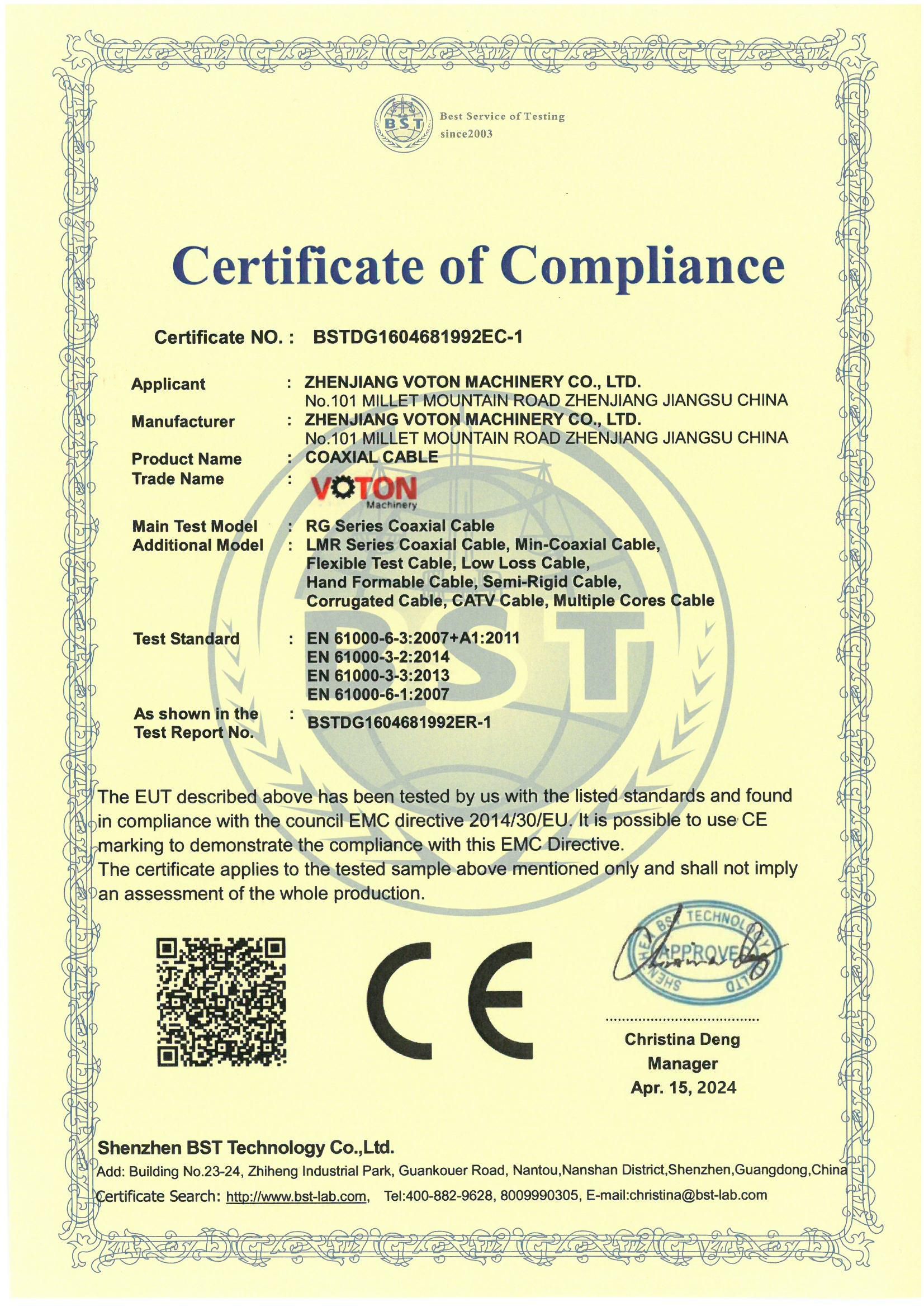 Cable CE Certification